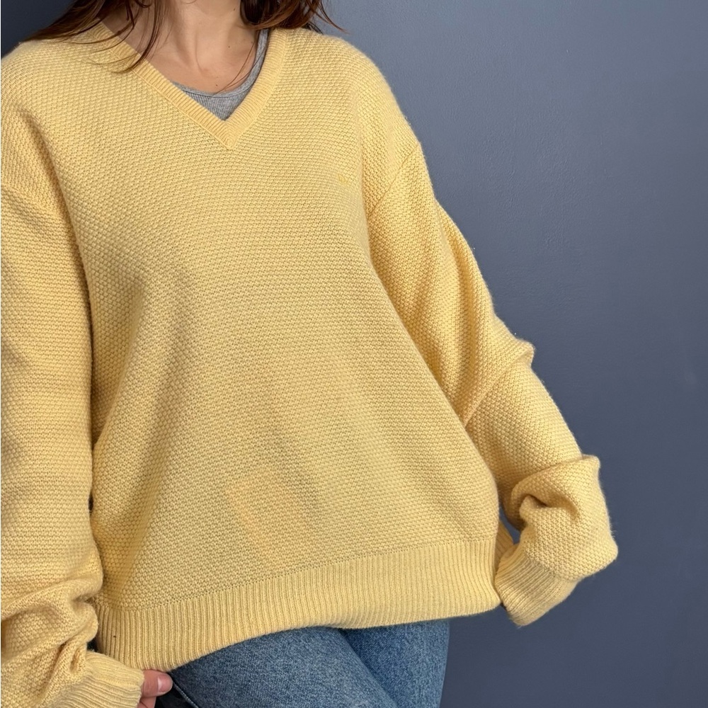 Dior Soft Yellow V-Neck Sweater